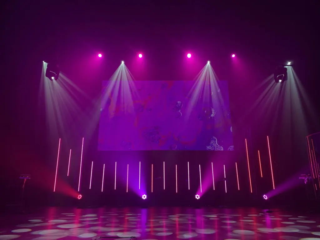 Event stage with professional lighting